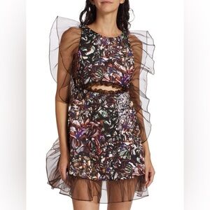 *New* Kika Vargas Marina Tulle Ruffle Mini Dress XS